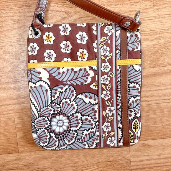 Retired Vera Bradley Purse Flipster Crossbody Bag Slate Blooms - Picture 4 of 4